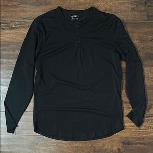 Men's Cuts Black Long Sleeve Henley Shirt